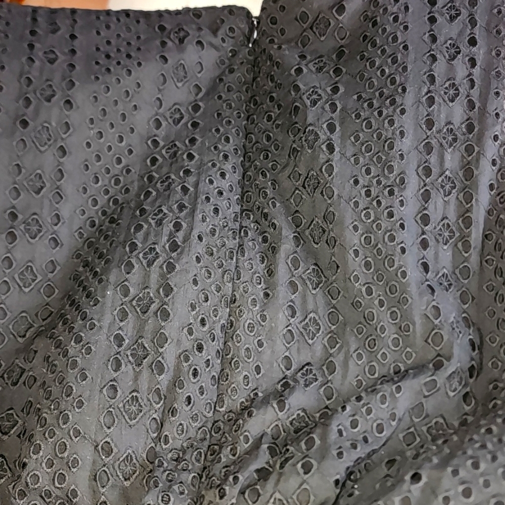 J.Crew Black Cotton Eyelet Embroidered Tiered Sleeveless Midi Dress Sz 4 - Picture 6 of 8